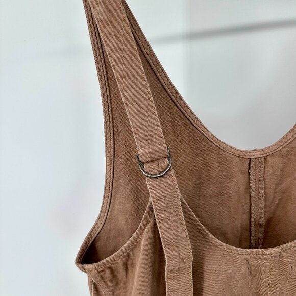 NWT We The Free Overalls NWT Size XL | Bronze Brown 100% Cotton Utility Jumpsuit - Picture 3 of 13